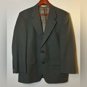 Men’s Sport Coat 40R Executive Collection Light Black 2 Button Blazer Jacket